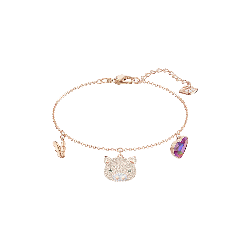 施华洛世奇 萌趣小猪爱心手链