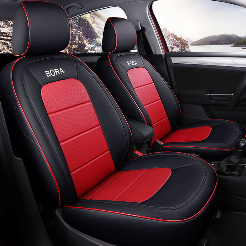 康车宝皮质黑红色汽车座套