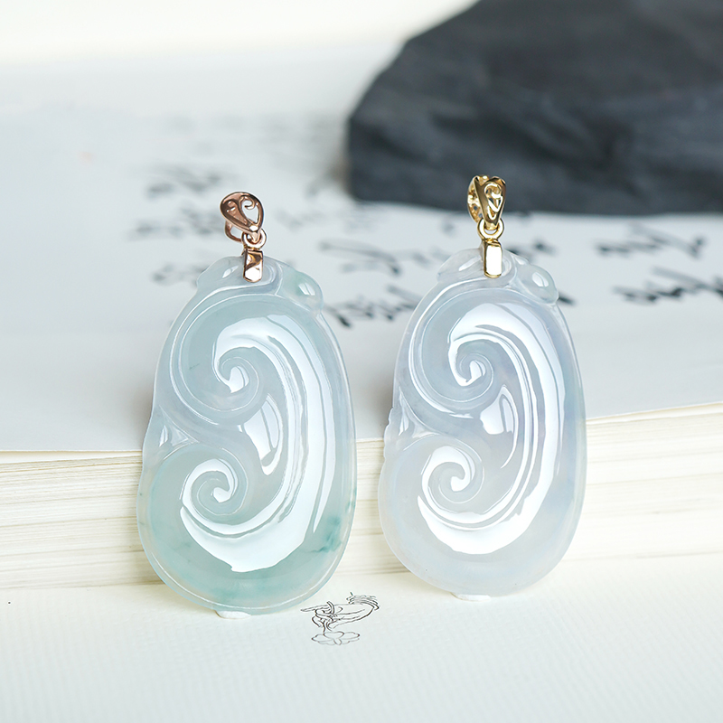 百博 如意安心翡翠吊坠