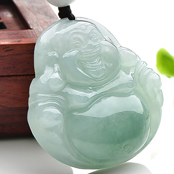 千载一玉 油绿弥勒佛翡翠吊坠