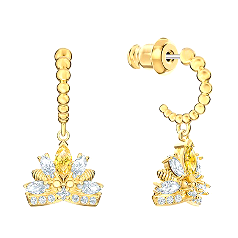 施华洛世奇 金色皇冠耳饰