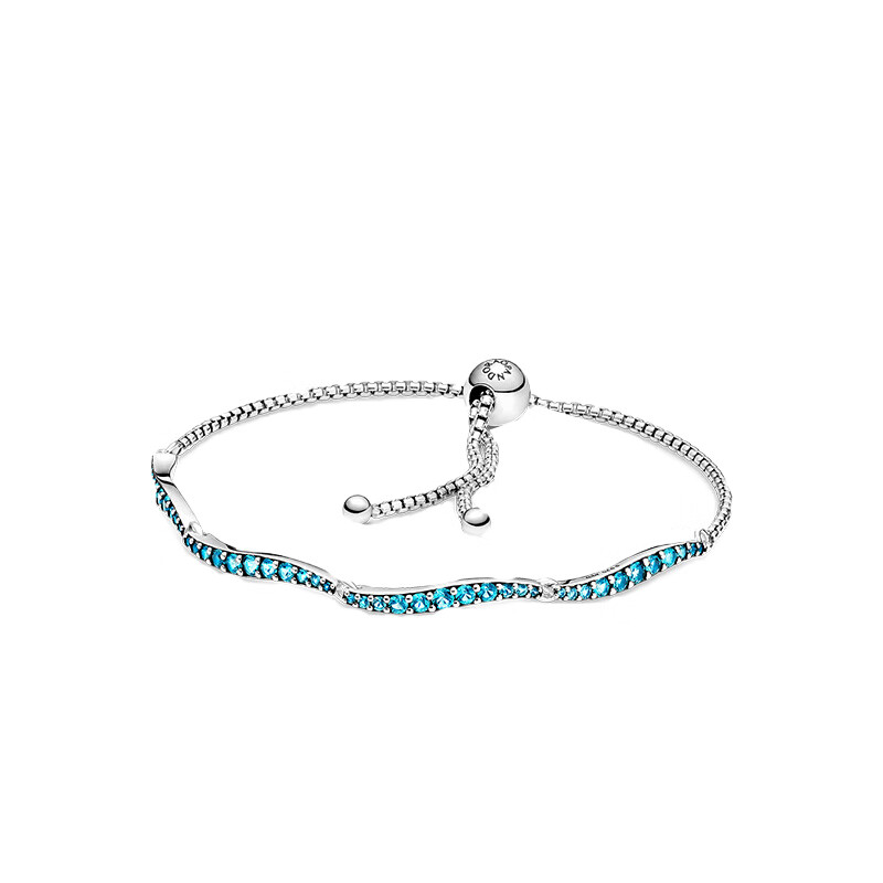 潘多拉 蓝色波浪手链