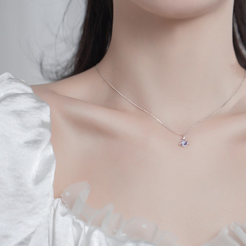 十六月缘 蓝色星球纯银项链