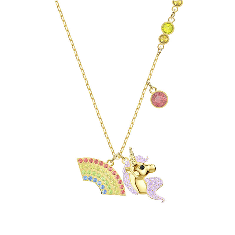 施华洛世奇 彩虹独角兽项链