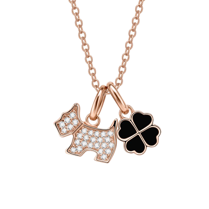 AGATHA 黑色四叶草项链