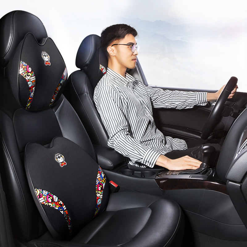 拽猫 太空棉潮牌印花 汽车腰靠