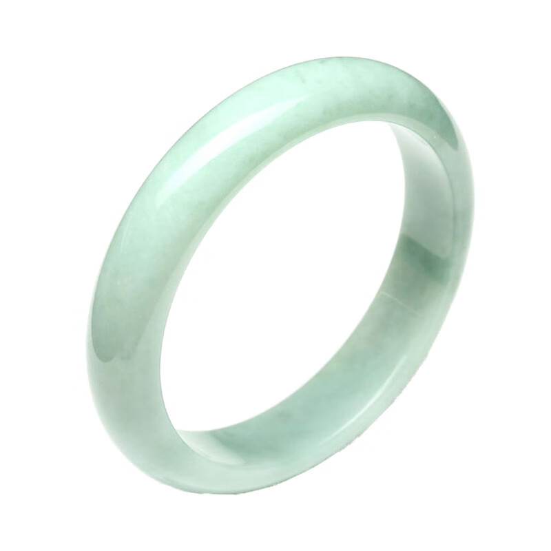 七彩云南 浅绿飘花翡翠手镯