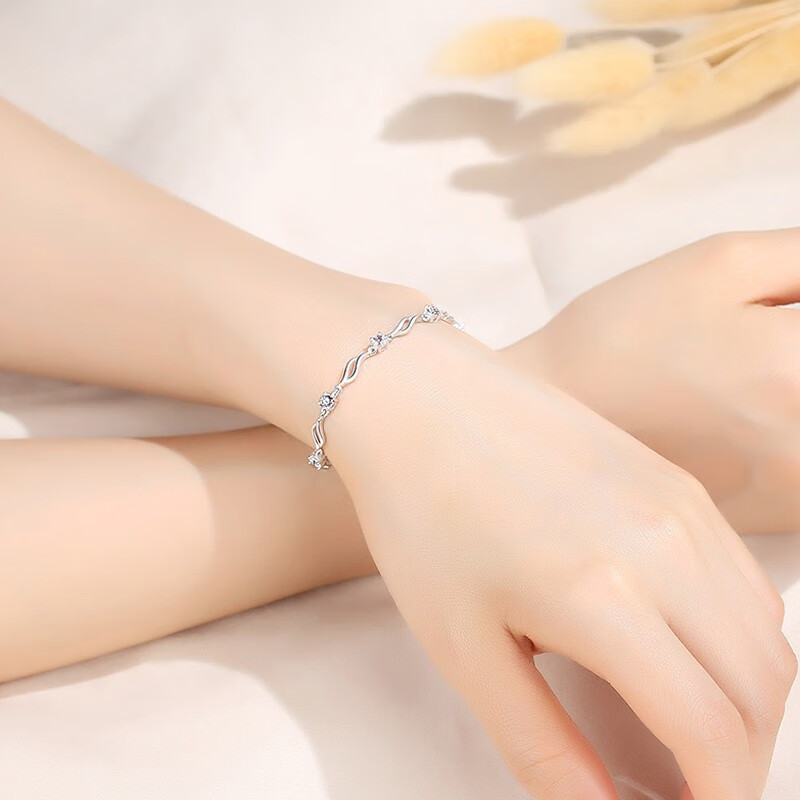 瞩目 S925纯银水晶之恋手链