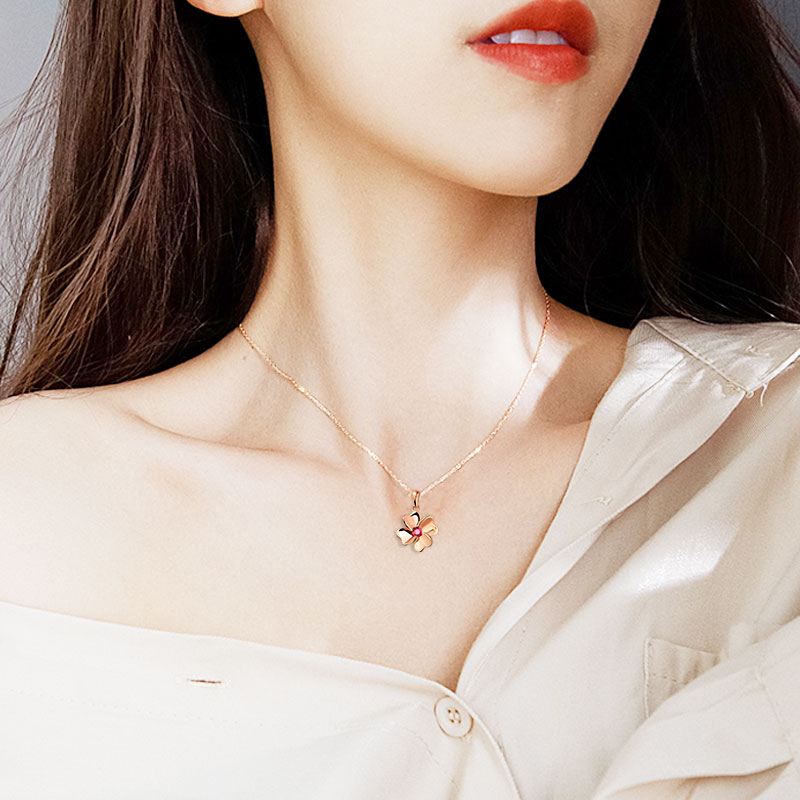 JOLEE 红碧玺玫瑰金 项链