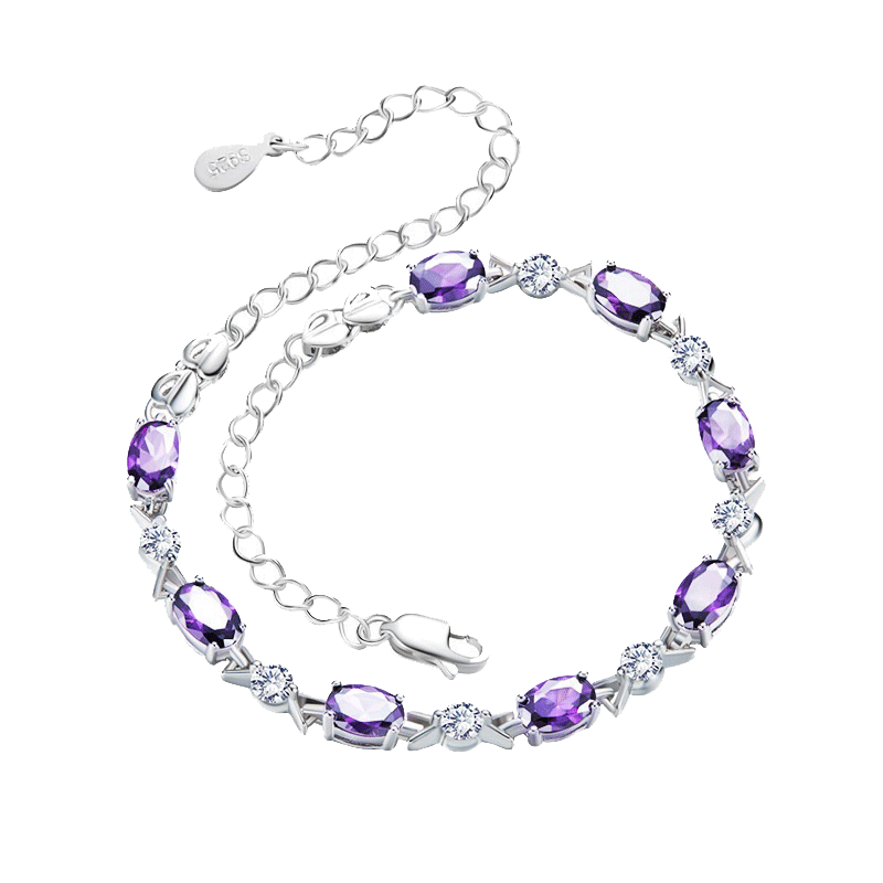 Qlady 紫水晶纯银手链