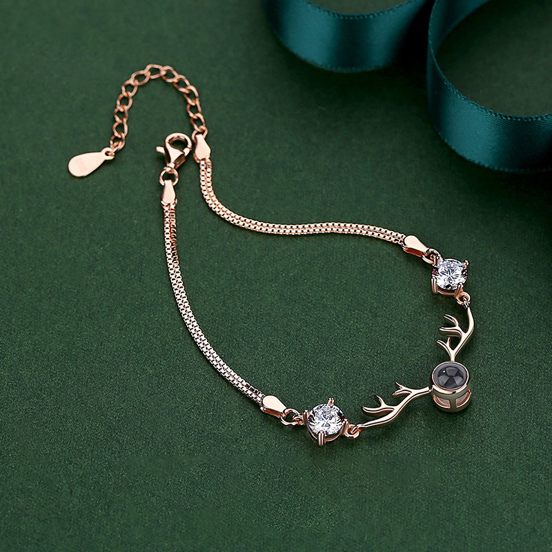 圣雅罗 鹿角镶锆石手链