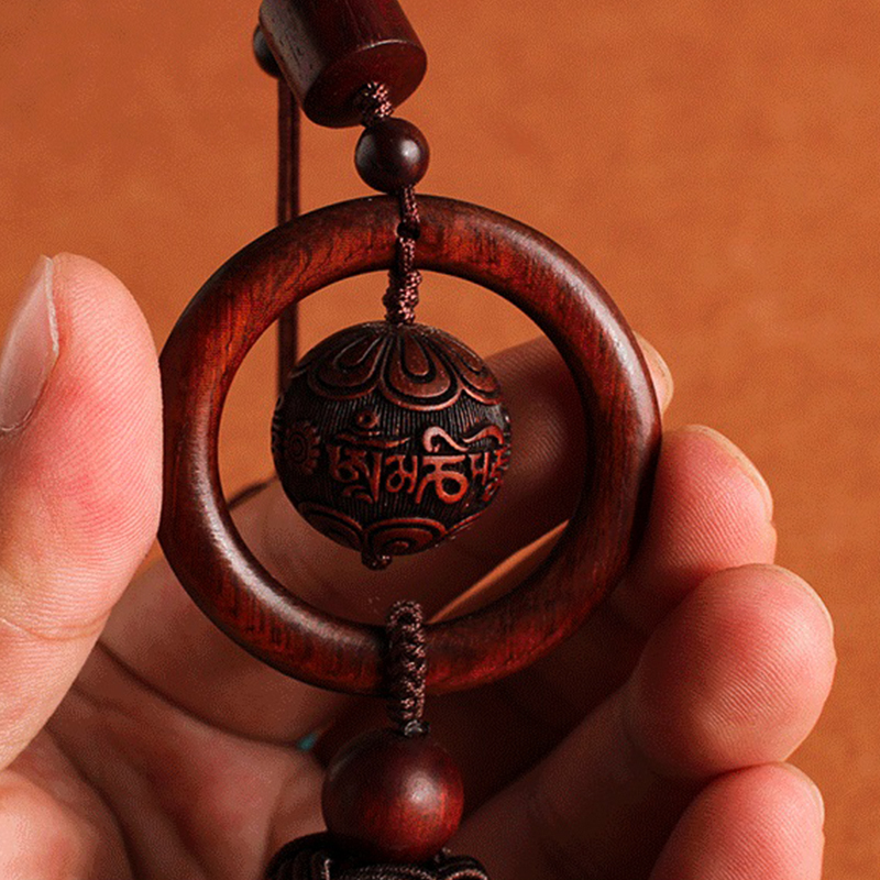 宝佩 檀木平安扣汽车挂件
