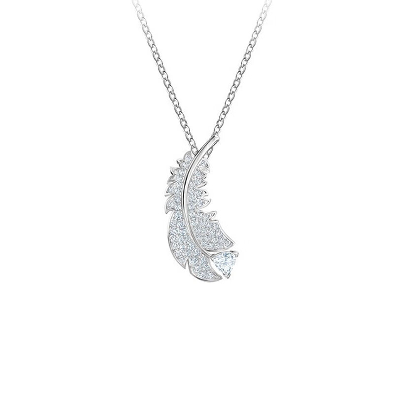 施华洛世奇 镶钻羽毛项链