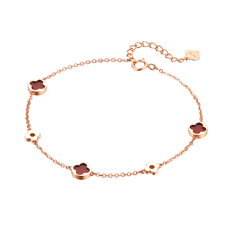 爱的约定 四叶草玛瑙手链