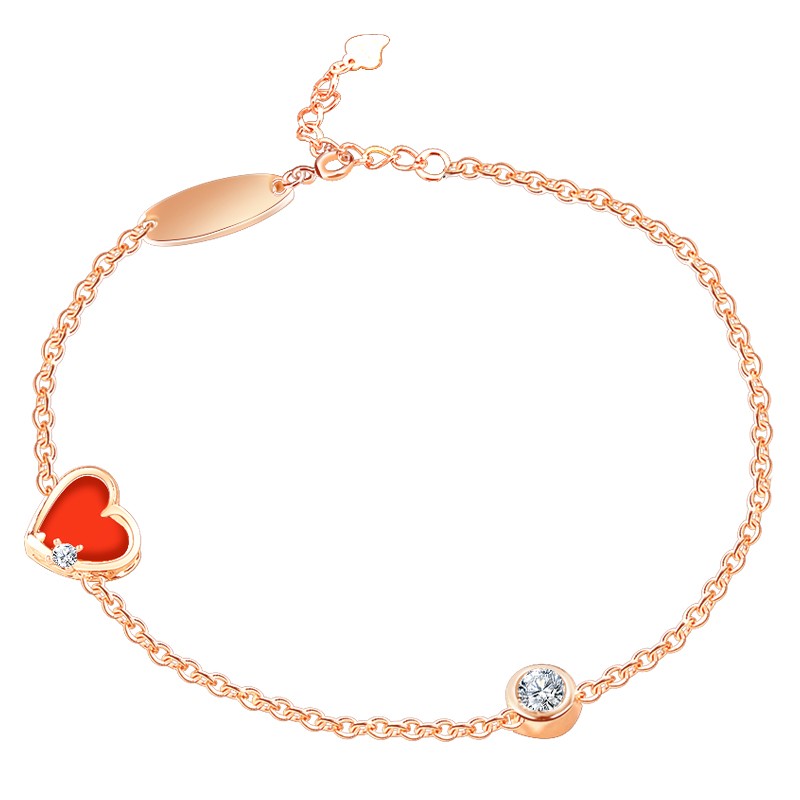 MZMZ 轻奢小红心手链