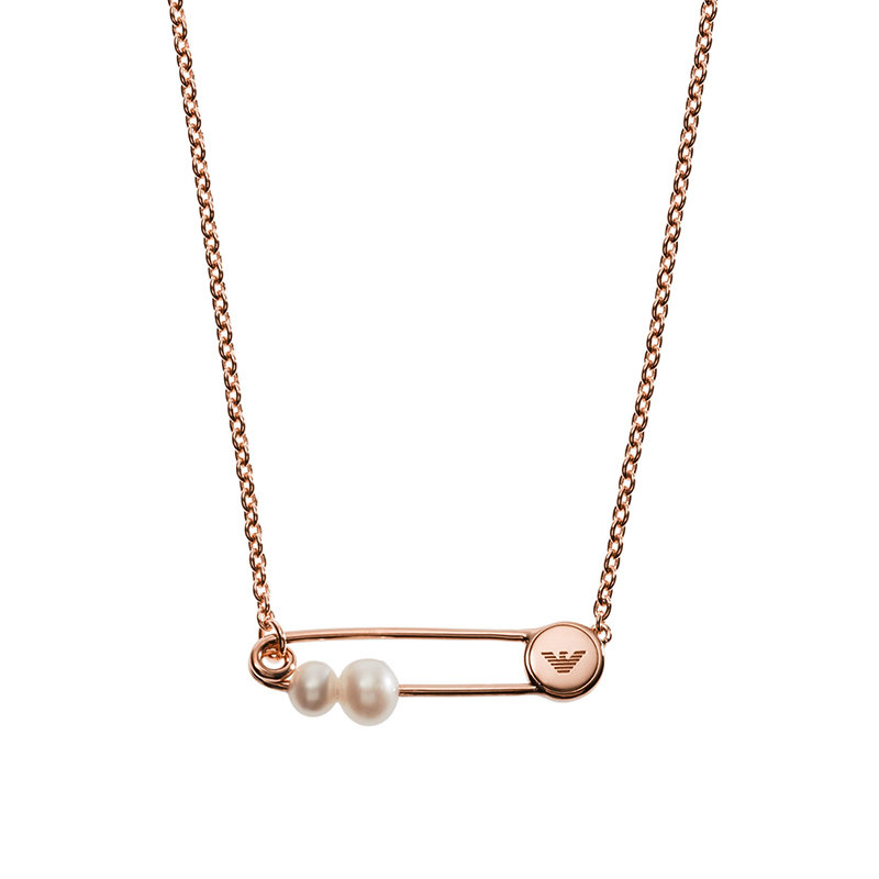 阿玛尼 珍珠别针项链