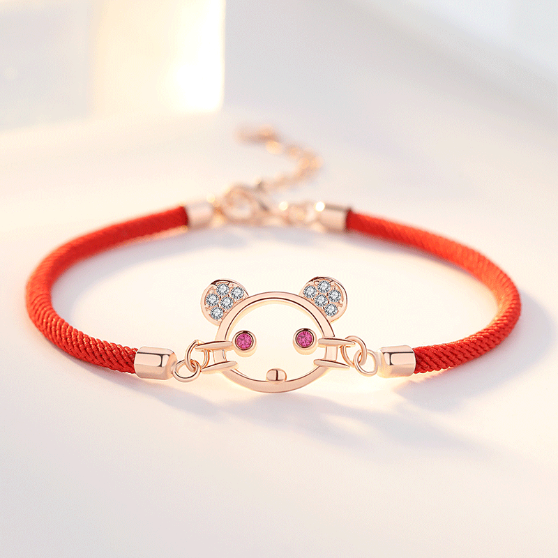 银千惠萌鼠纯银手链