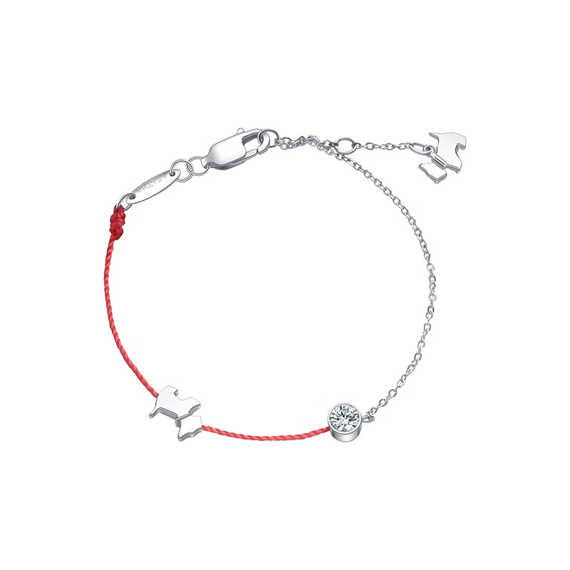 瑷嘉莎 红绳带钻 手链