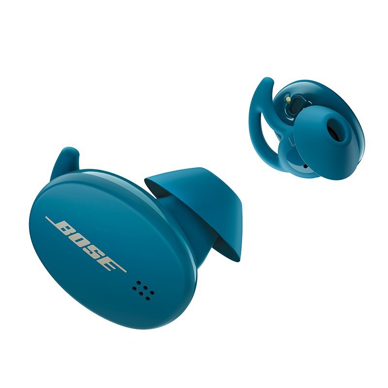 Bose海蓝色真无线蓝牙耳机，鲨鱼鳍防掉落运动耳塞