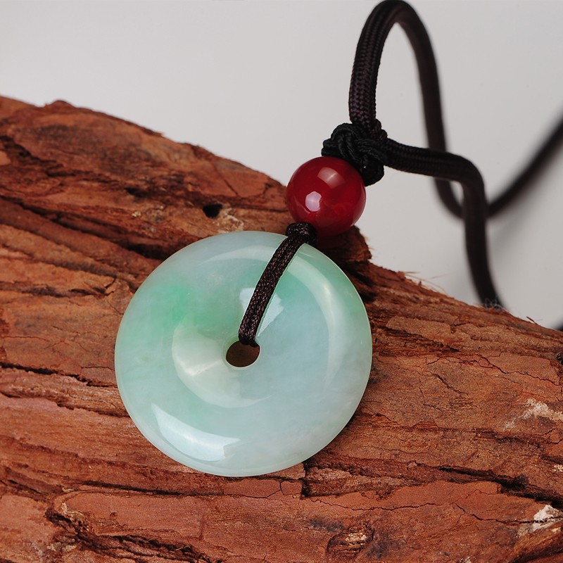 劳梭 吉祥平安扣翡翠吊坠