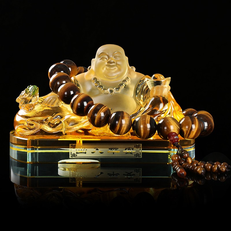 卡奥特 琉璃弥勒佛汽车摆件