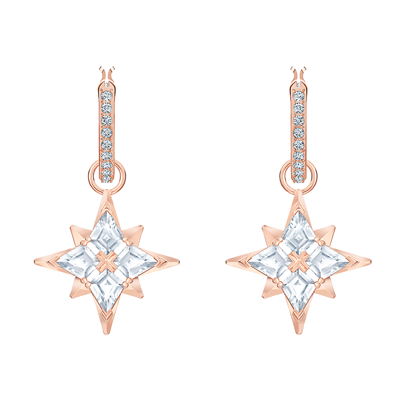 施华洛世奇 多棱角雪花耳钉