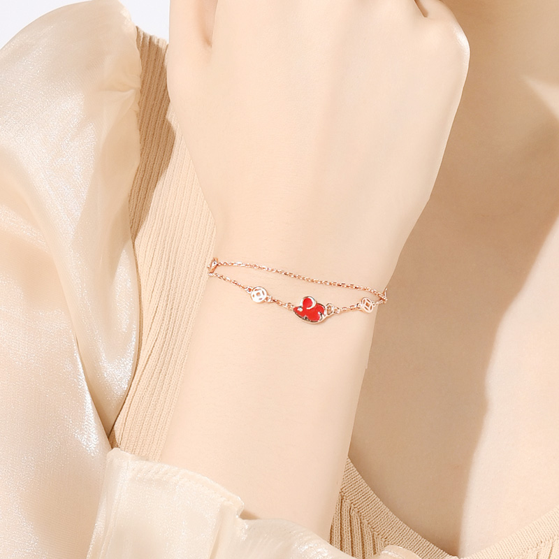 垦利登 鼠年本命年玫瑰金手链
