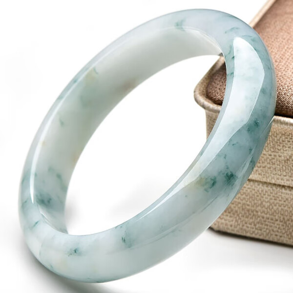 千载一玉 飘花贵妃翡翠手镯