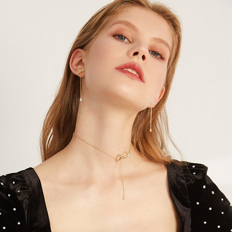 曼蒂娅 蝴蝶结水滴耳环