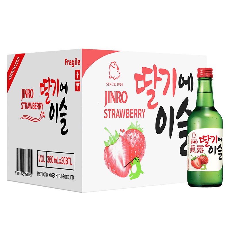 真露 草莓味低度烧酒