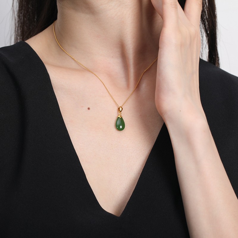 老庙 黄金水滴吊坠