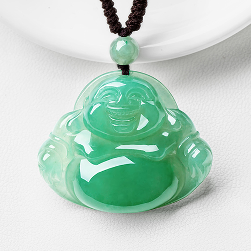 碧玉尊 淡油青翡翠吊坠