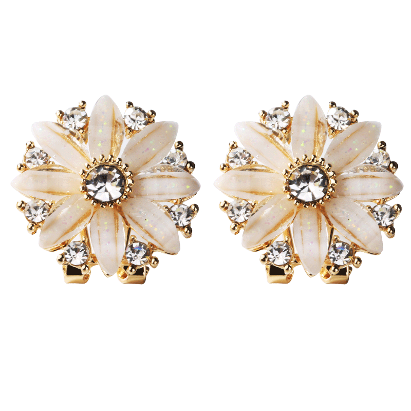 伊黛儿 水钻五叶花瓣耳钉