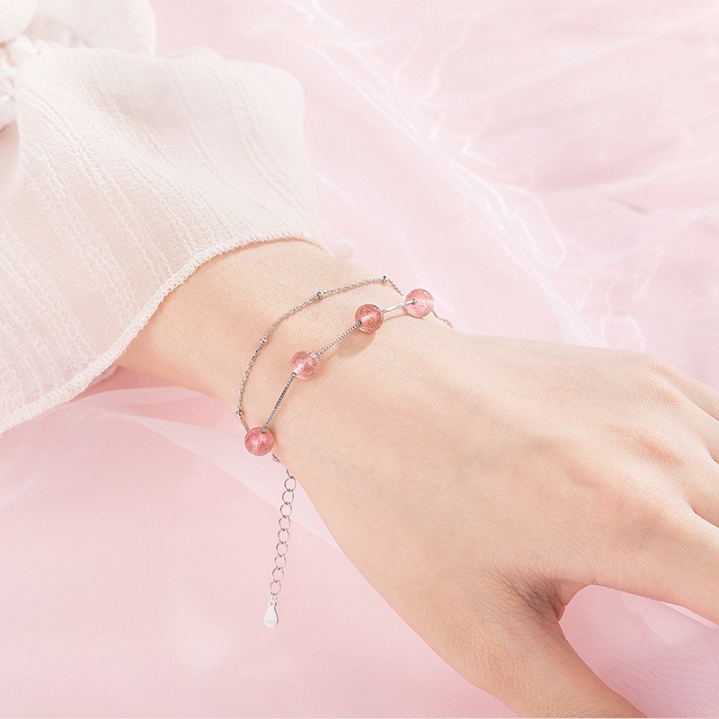 沫兰草莓晶双层手链