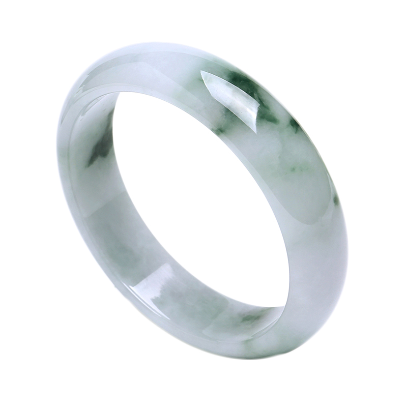 净心石 绿飘花 翡翠玉镯