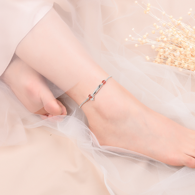 TOPGIRL 天然草莓晶脚链