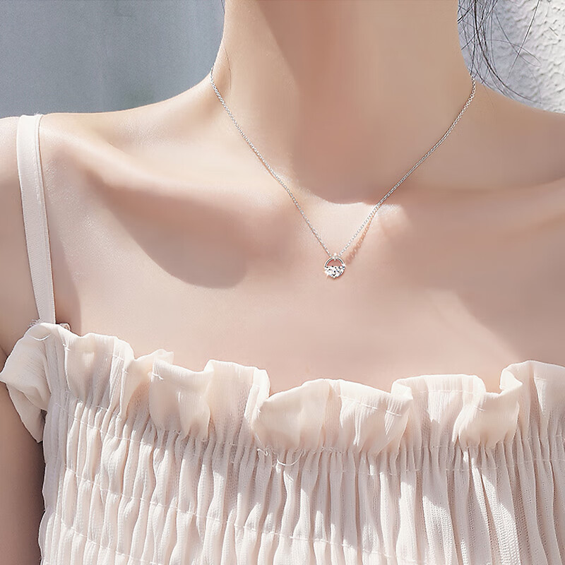 YYEU925银锁骨项链