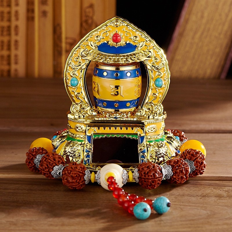 德田 珐琅彩转经轮汽车摆件
