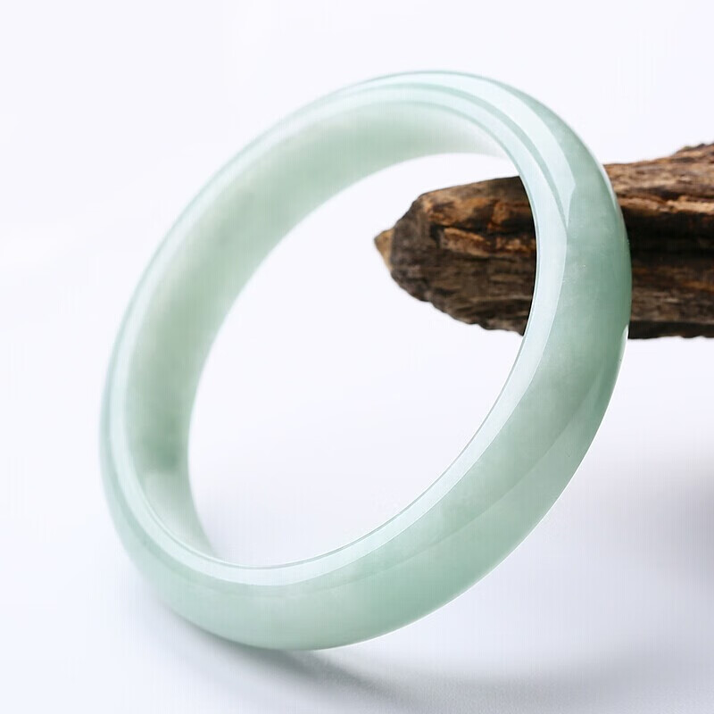 金一 飘花豆糯绿翡翠玉镯