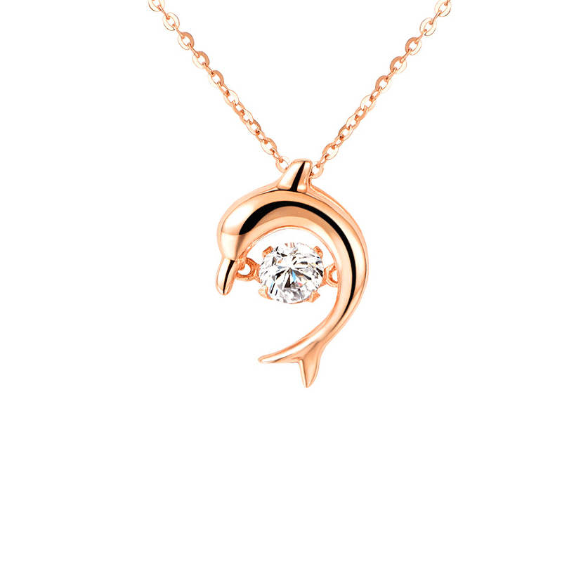 施洛尼 小海豚彩金项链