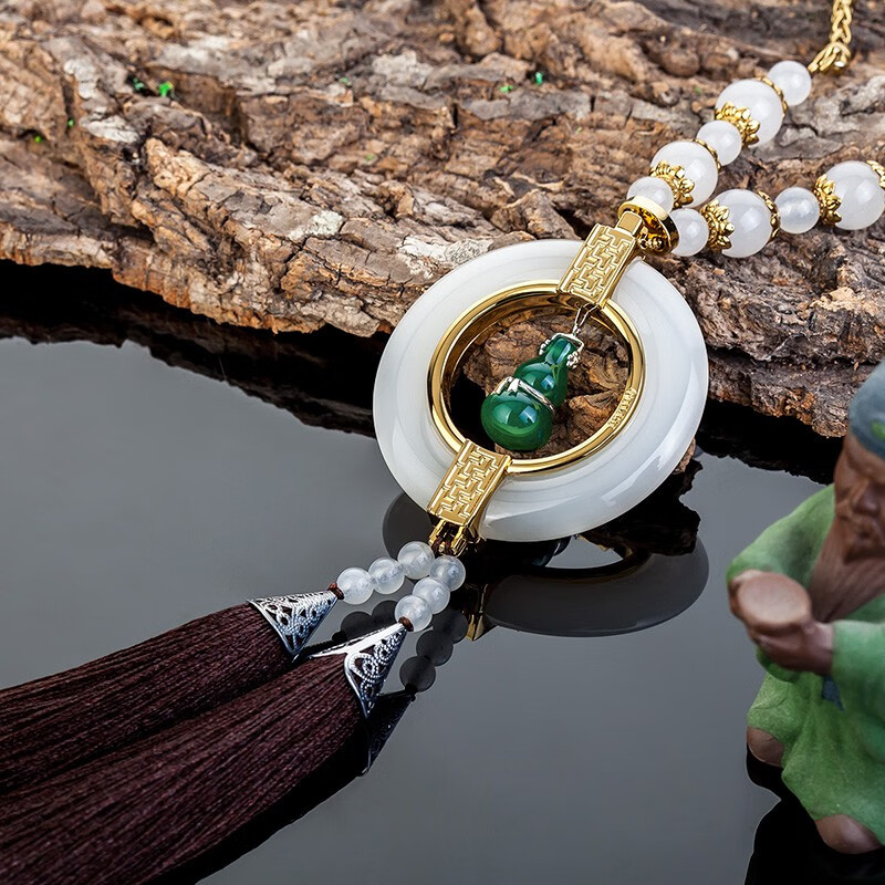 汽车挂件 男士高档葫芦车内玉石