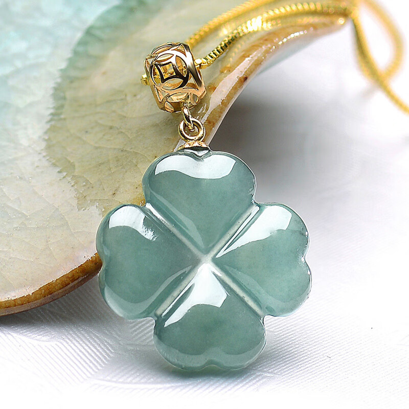 东方雅翠 18K金镶 翡翠吊坠