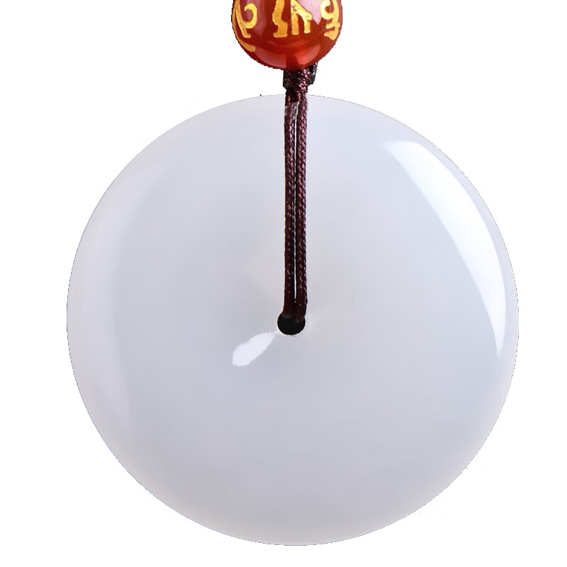 可玉可求 羊脂白玉平安扣吊坠