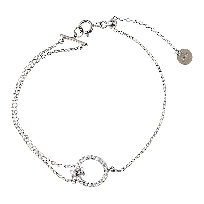 YYEU 银质闪钻圆圈手链