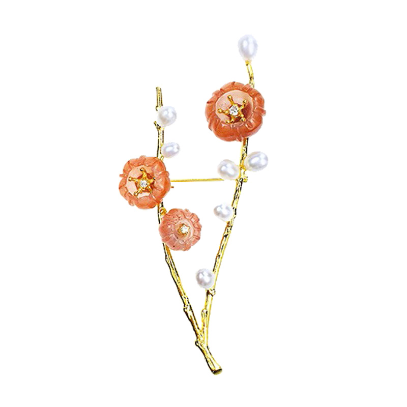 知见文创工坊 红玛瑙 胸针