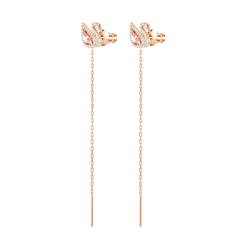 施华洛世奇 粉钻天鹅耳饰