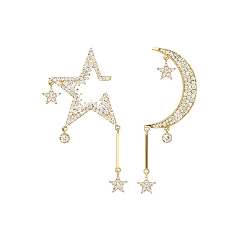 何方珠宝星月夜耳环