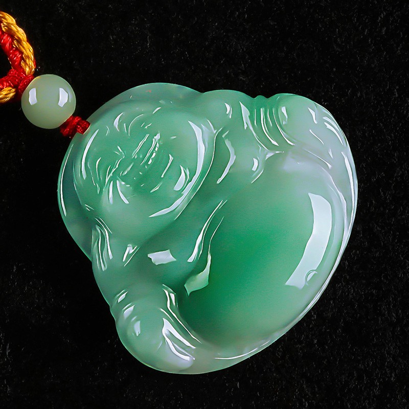 碧玉尊 佛弥勒 翡翠吊坠