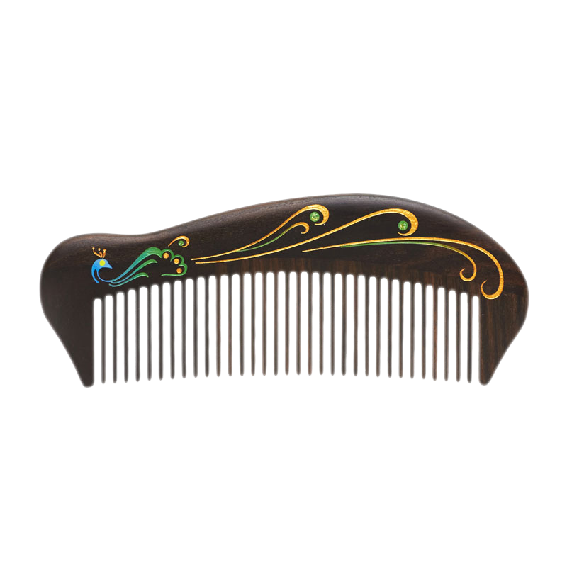 谭木匠彩漆孔雀木质梳子