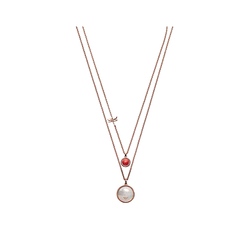 阿玛尼 玫瑰金色蜻蜓项链